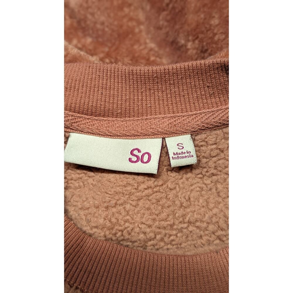 SO Velvet Plush Pullover Top Crewneck Long Sleeve Sweatshirt Casual Comfy Small - Picture 5 of 6